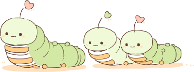 蚕宝宝手绘图案素材
