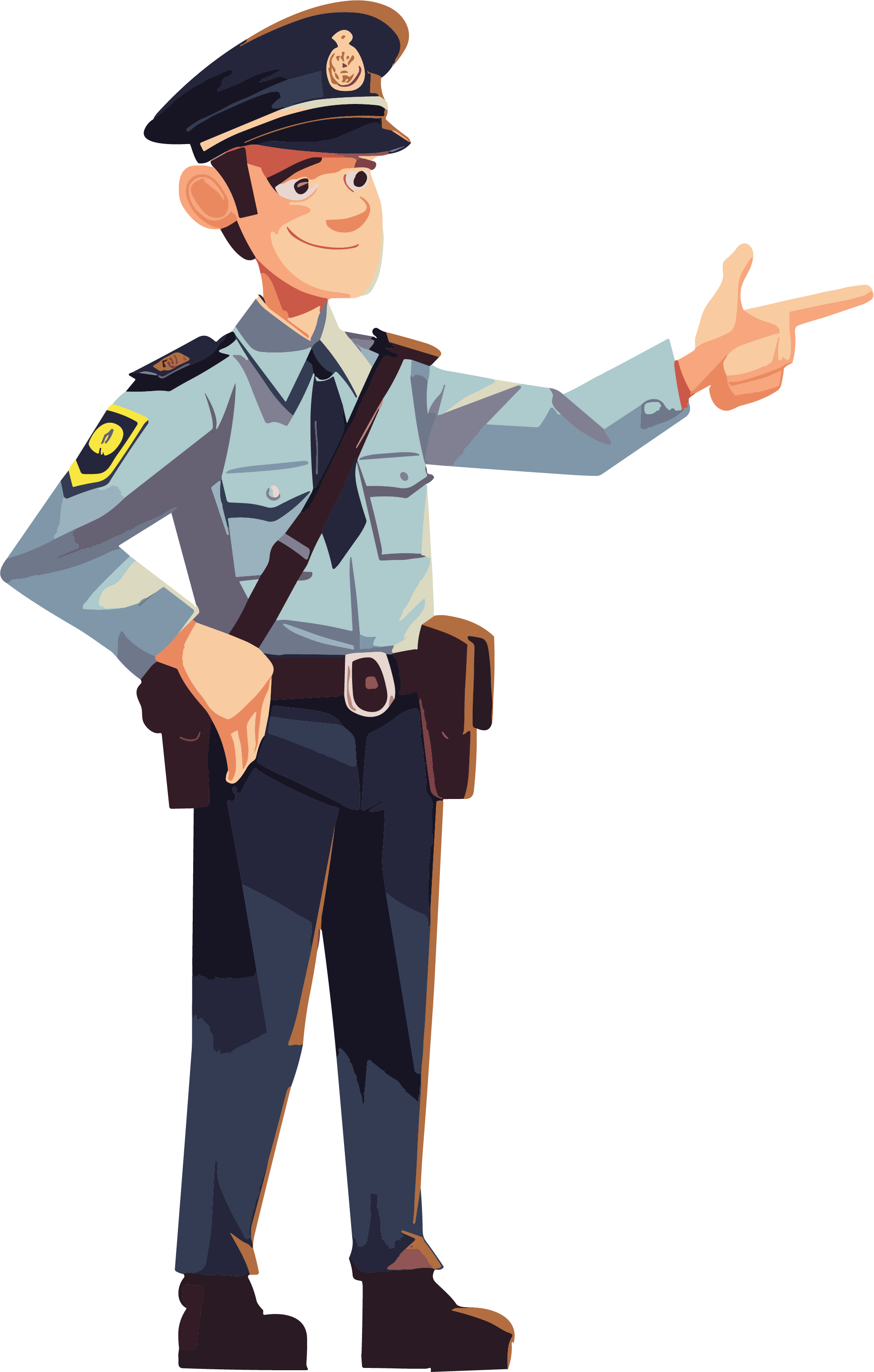 交警卡通插图