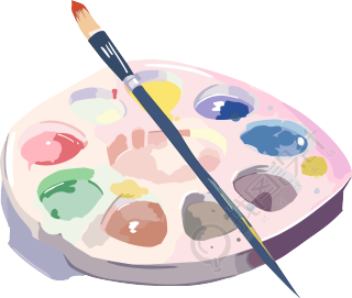 调色盘高清插画素材