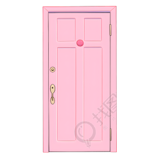 卡通门简约插画设计素材