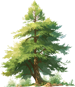 青松树插画设计元素