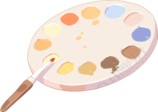 调色盘插画设计素材