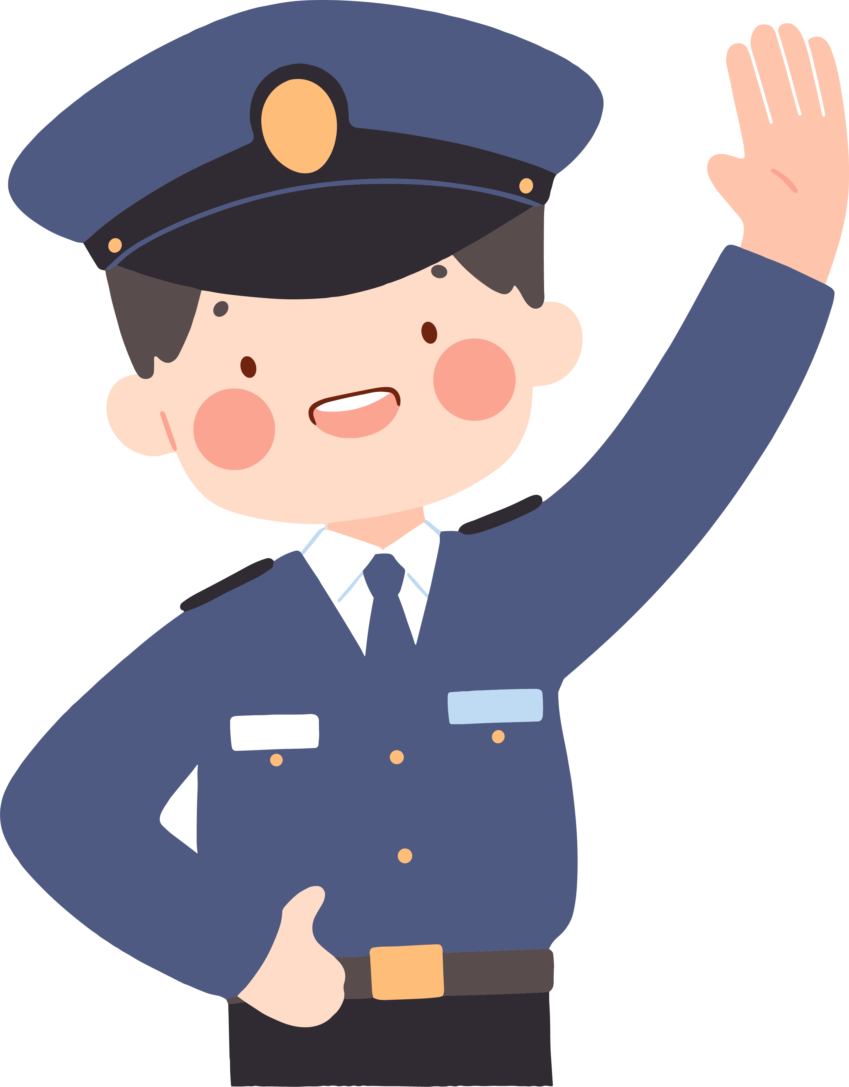 交警卡通插画设计素材