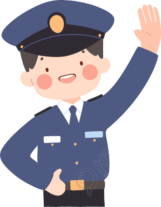 交警卡通插画设计素材