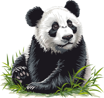 熊猫卡通简单可爱插画