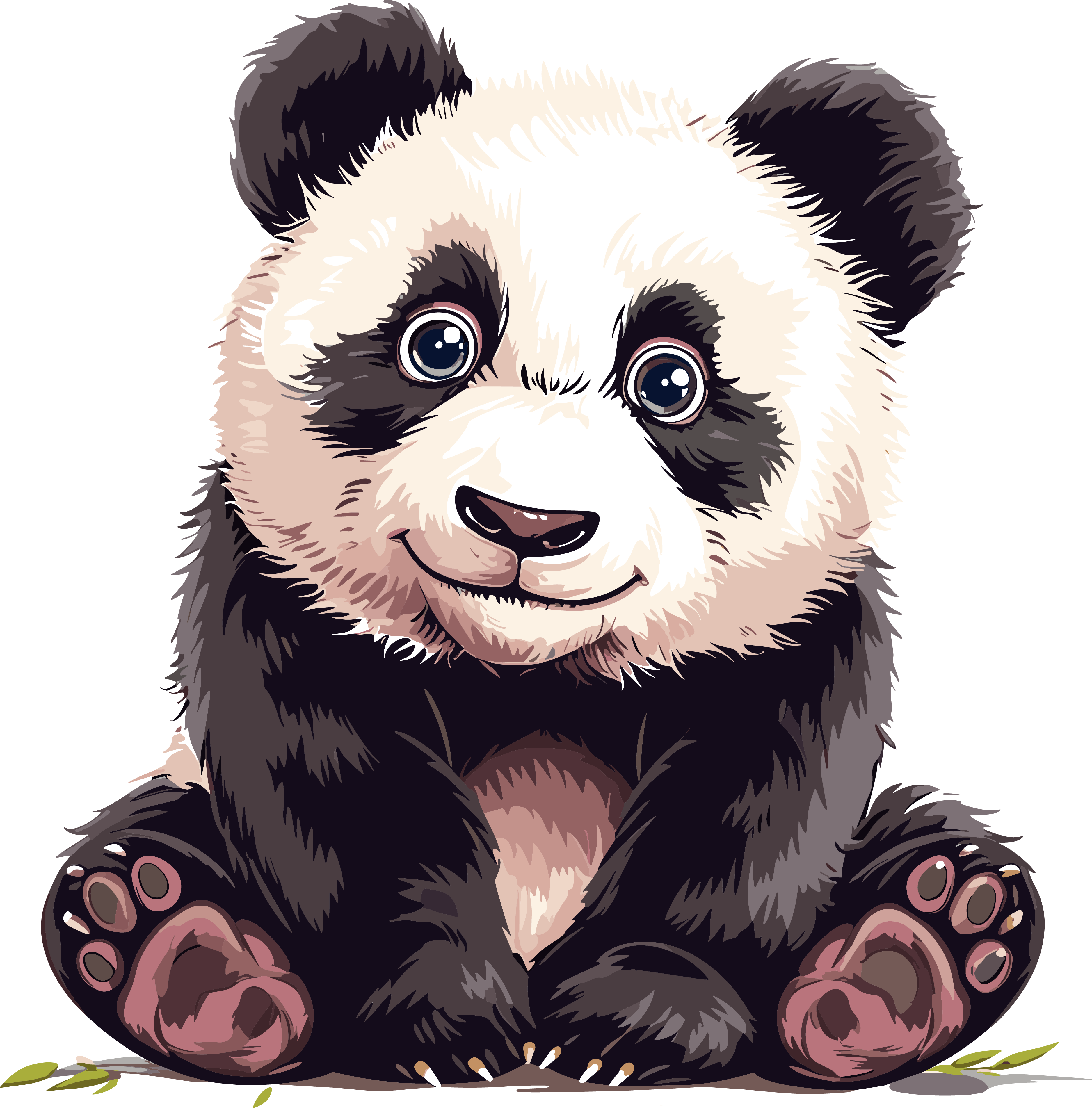 熊猫卡通创意插画设计元素