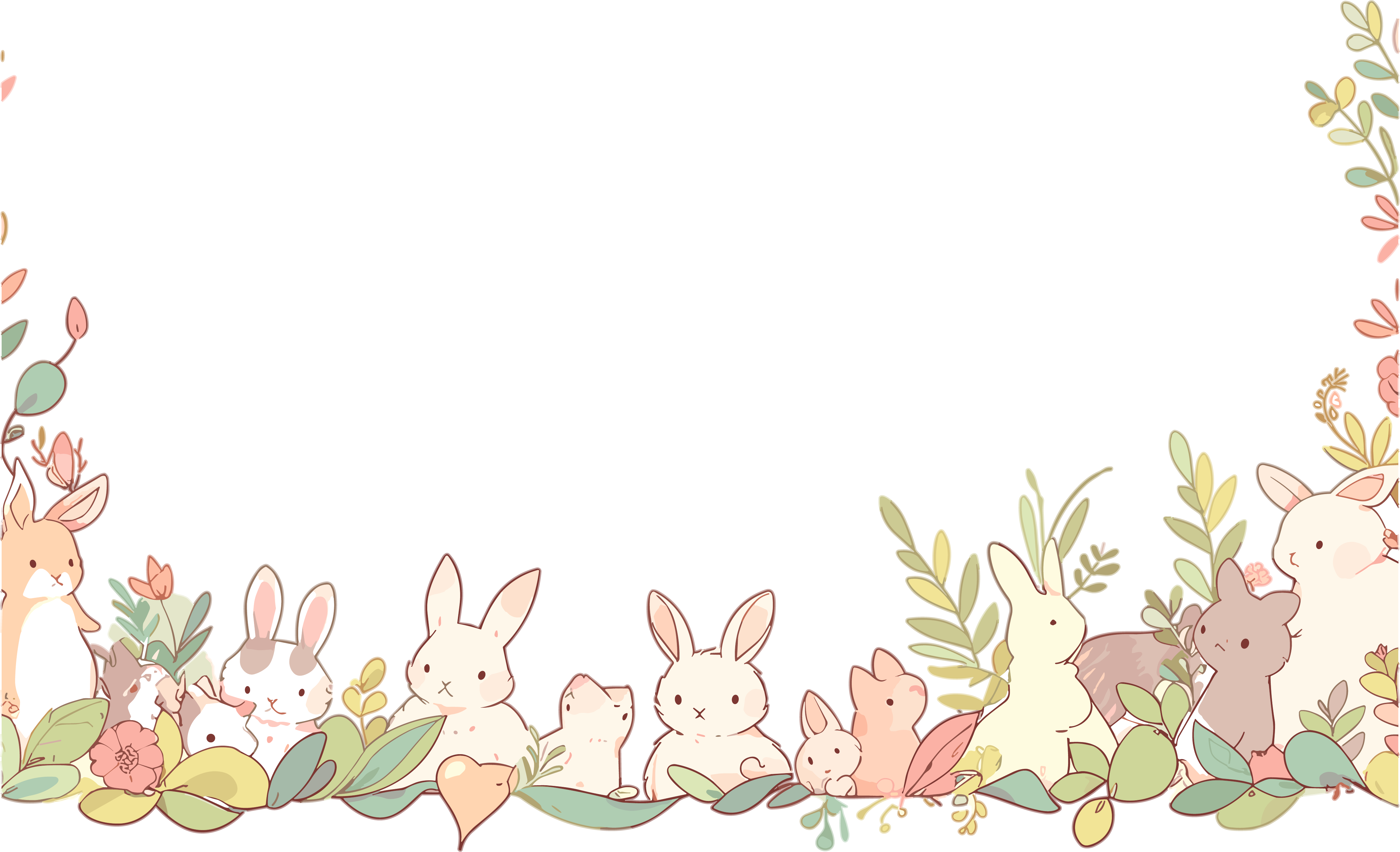 可爱动物边框插画设计元素