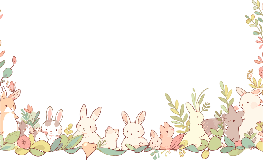 可爱动物边框插画设计元素