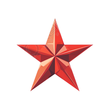 红色五角星图案插画