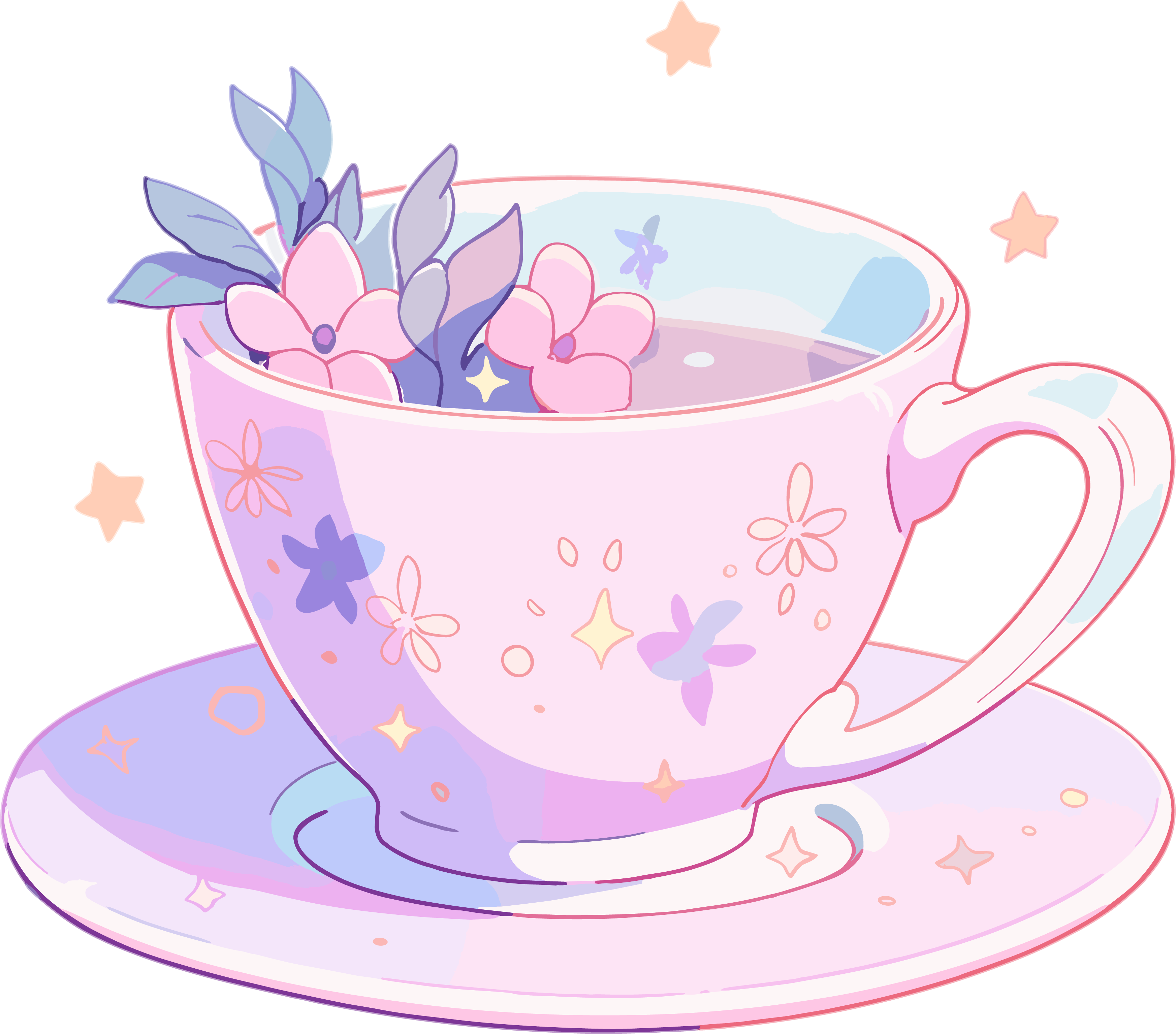 咖啡杯简单白底插画
