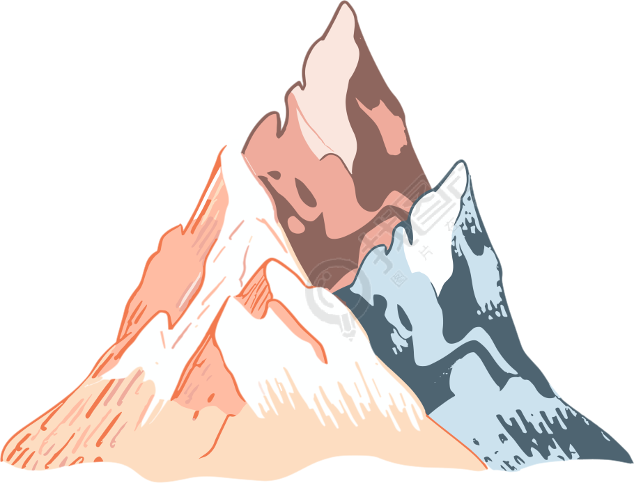 山卡通插画设计元素