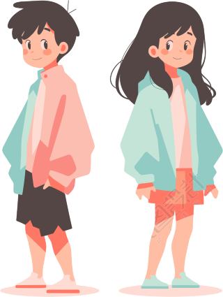 男孩女孩卡通元素