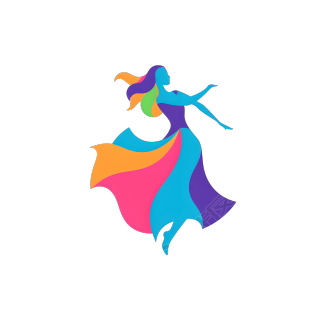 舞蹈logo矢量插画