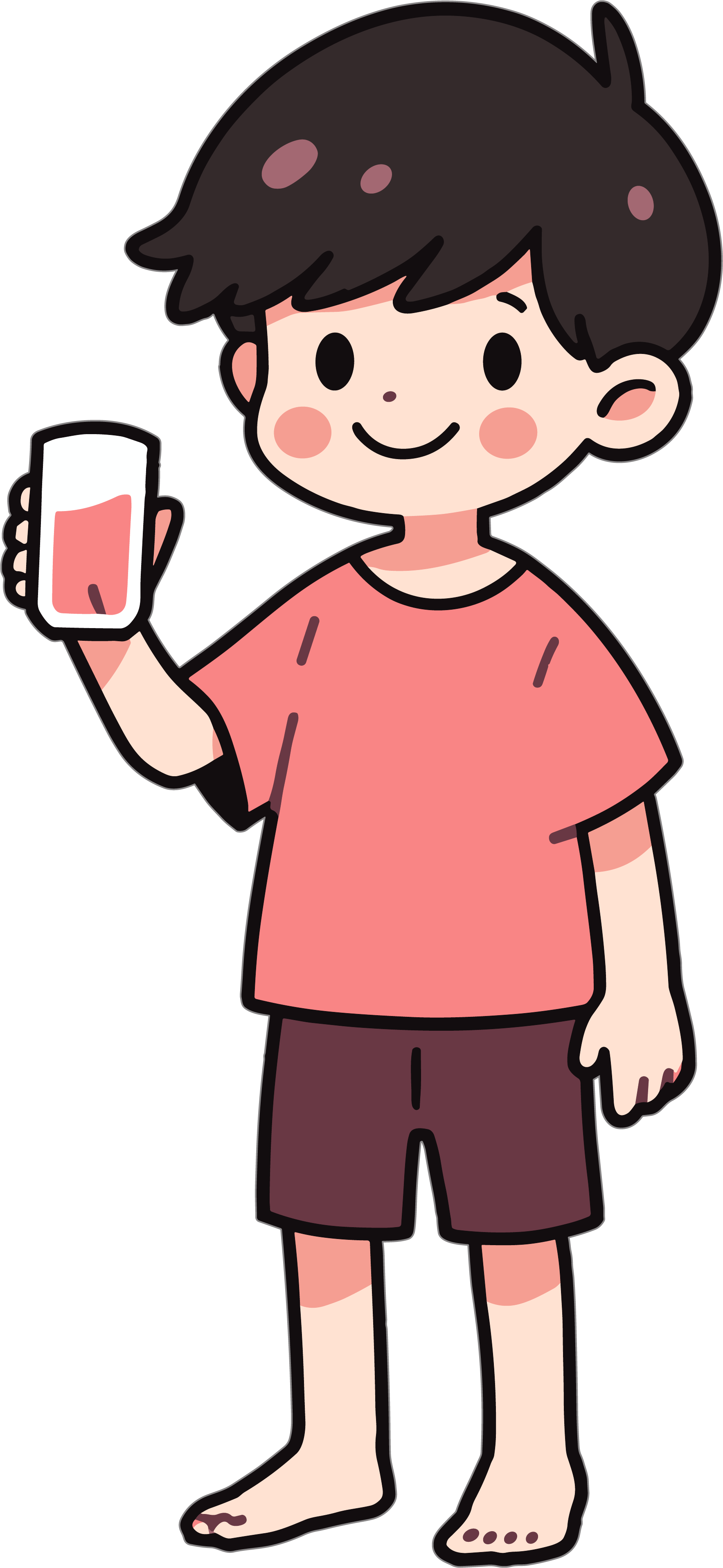 拿水杯的男生插图