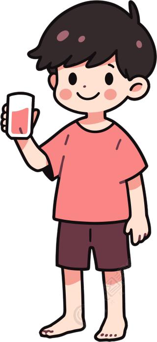 拿水杯的男生插图