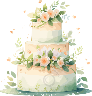 婚礼蛋糕插画素材