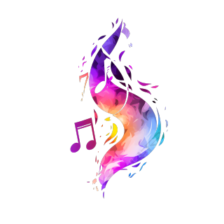 彩色音符可商用插画