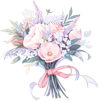 婚礼手捧花透明背景素材
