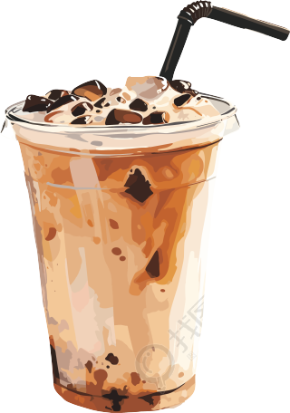 奶茶插画设计元素