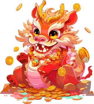 中国龙透明背景插图