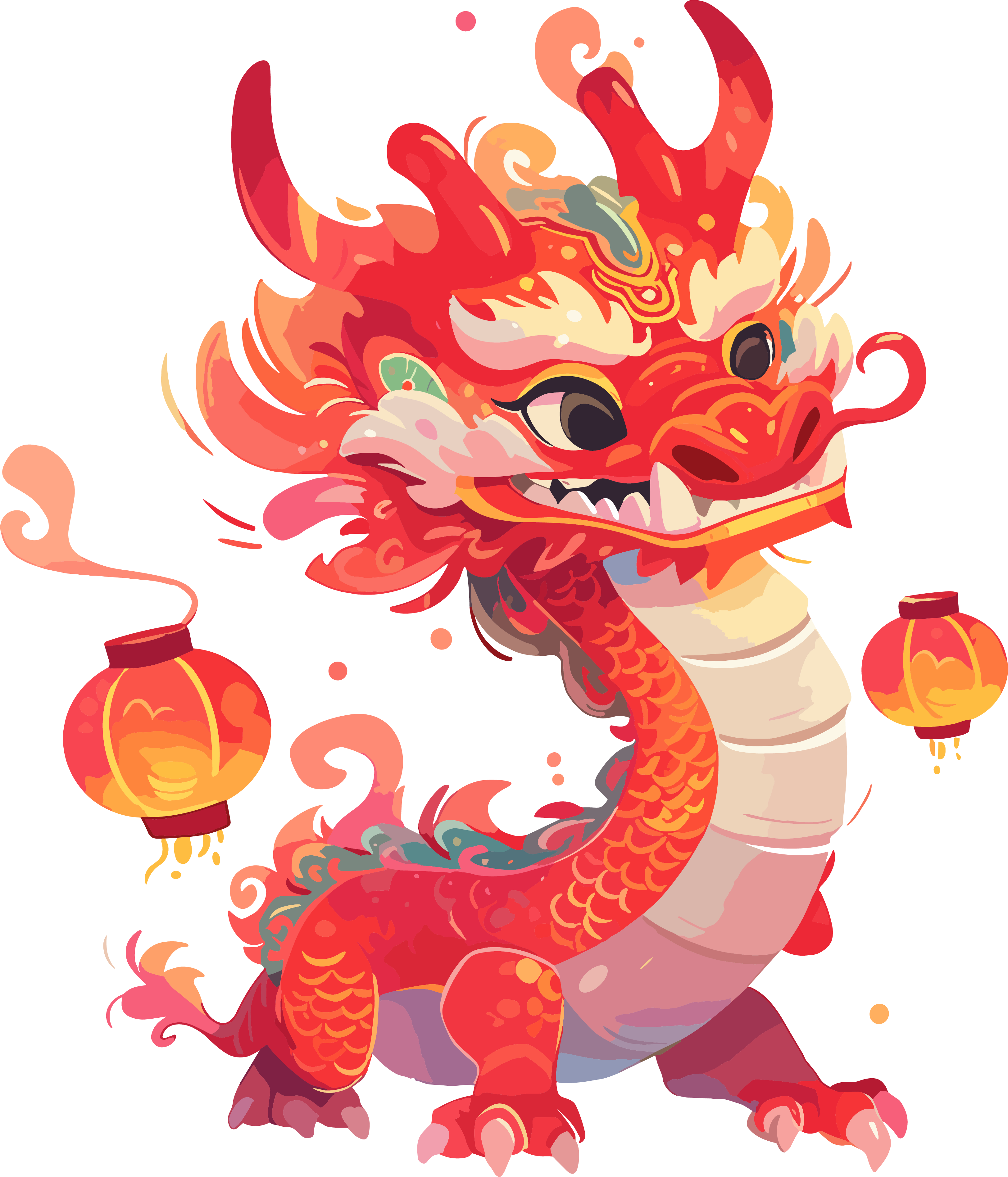 中国龙简单中国新年插画