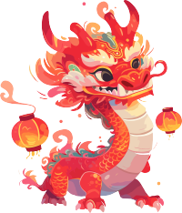 中国龙简单中国新年插画
