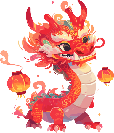 中国龙简单中国新年插画