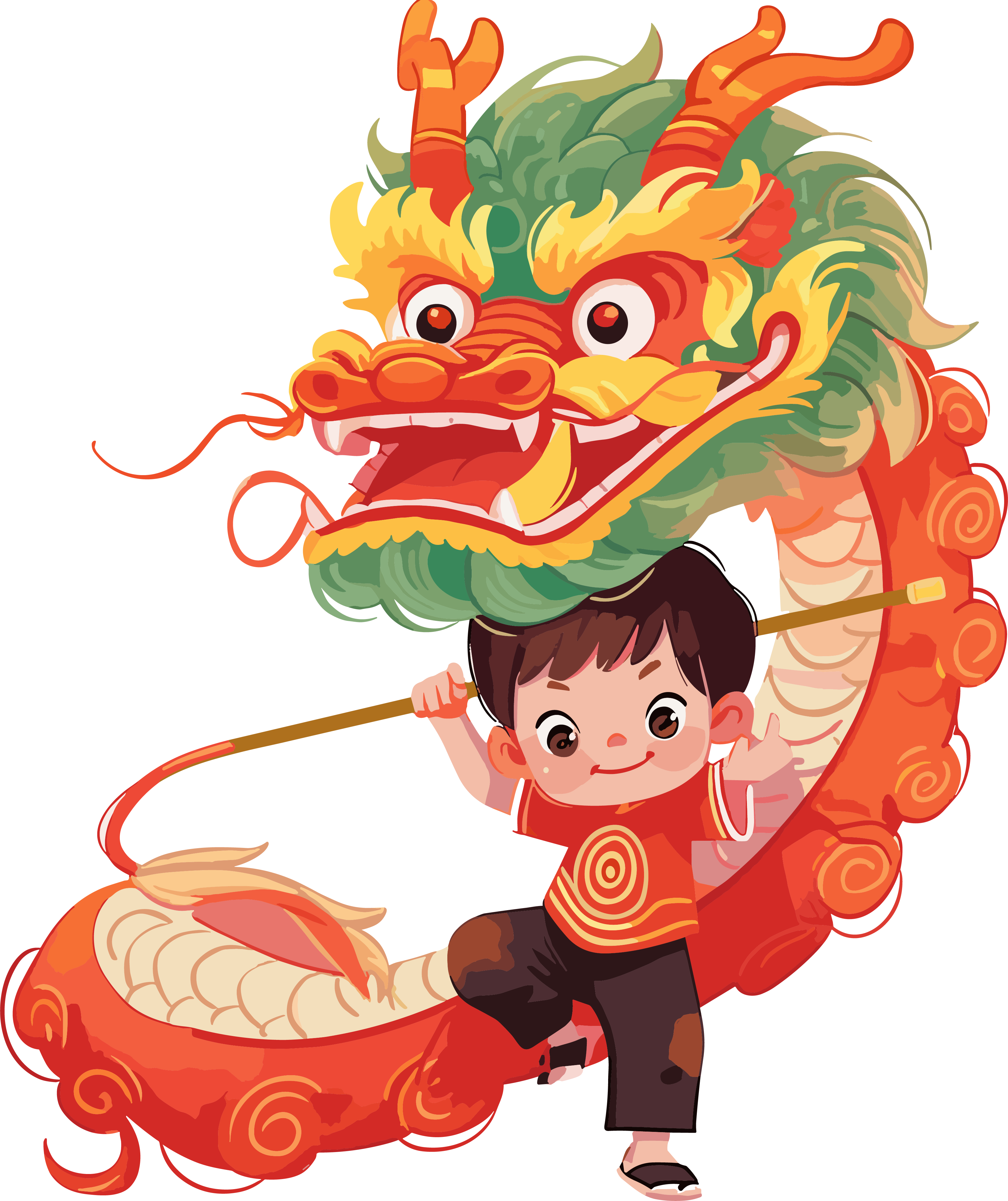 舞龙创意设计元素