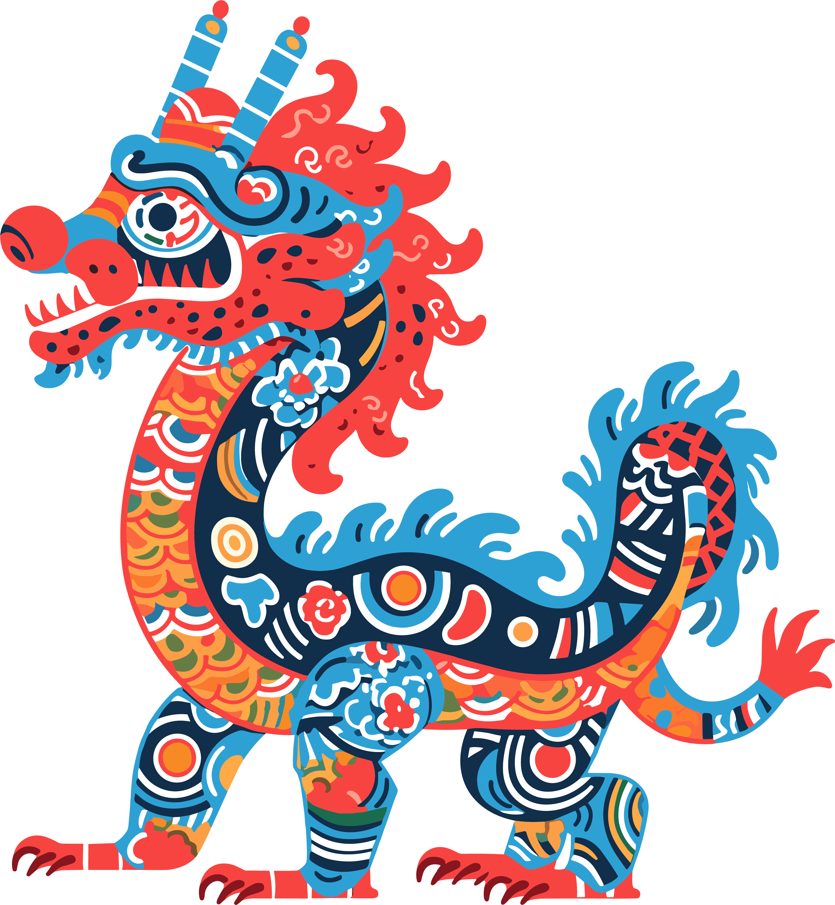 中国龙透明背景插图