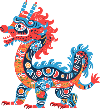 中国龙透明背景插图
