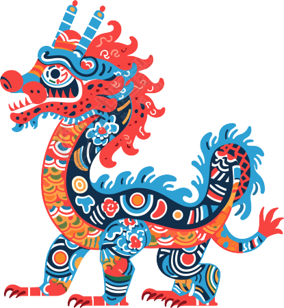 中国龙透明背景插图
