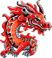 中国龙卡通插图