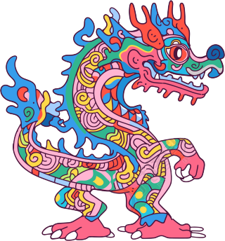 中国龙简洁卡通素材