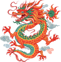 中国龙彩色插画
