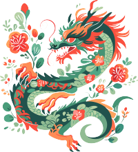 中国龙插画元素