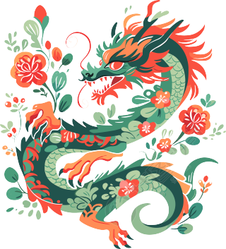 中国龙插画元素