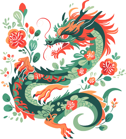 中国龙插画元素