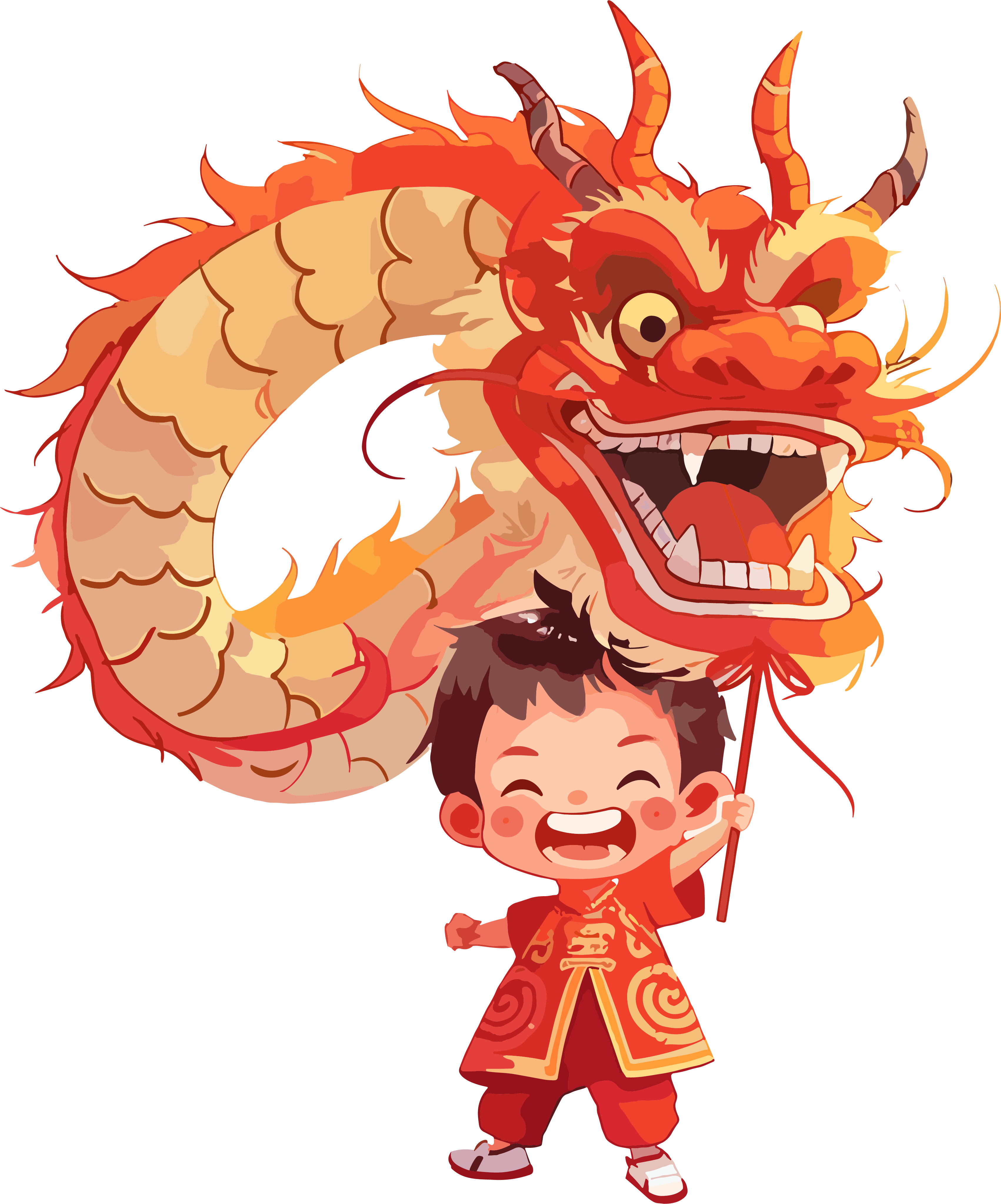 舞龙简笔画插图