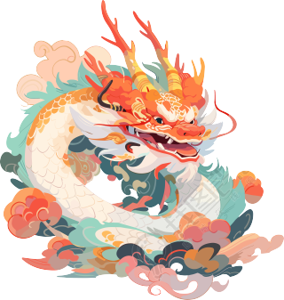 中国龙简单插画