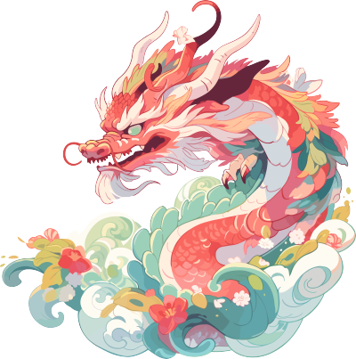 中国龙春节PNG插画