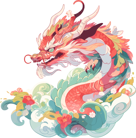 中国龙春节PNG插画