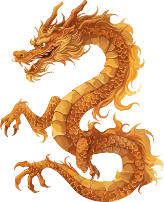 中国龙金色素材