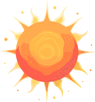 太阳卡通插画设计元素