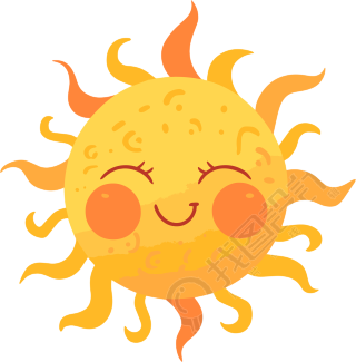 太阳卡通可商用插图