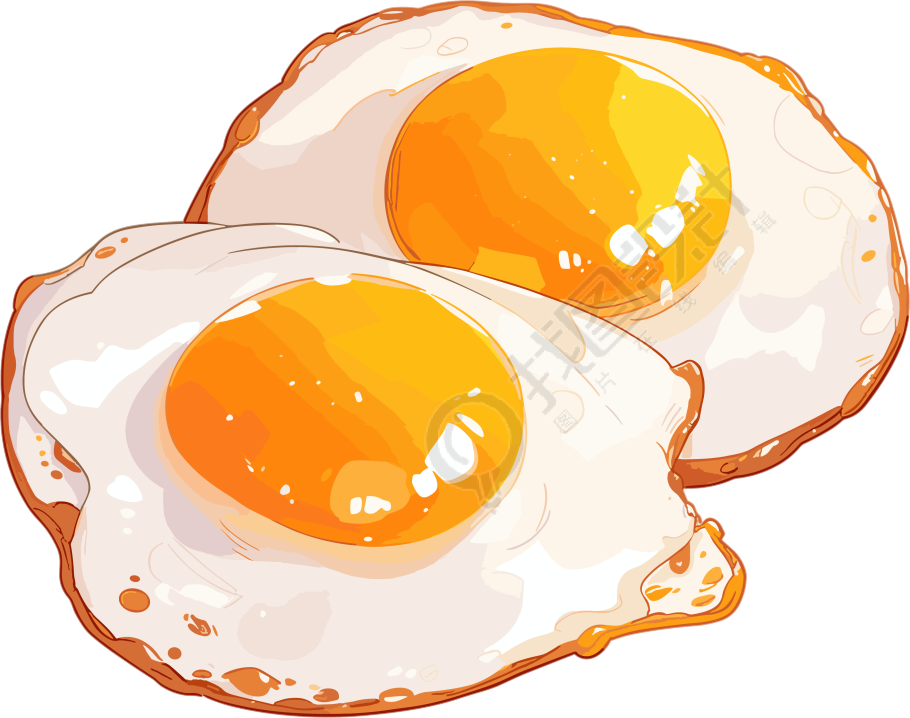 煎鸡蛋平面插图