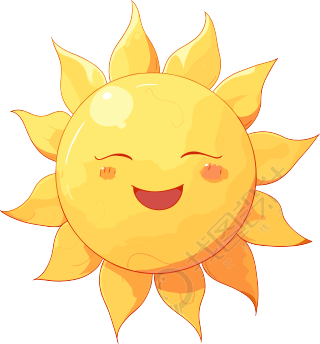 太阳卡通扁平插画