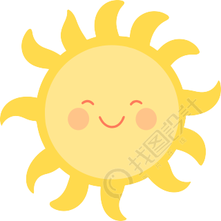 太阳卡通透明背景插图
