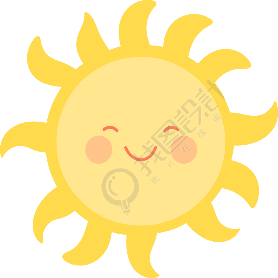 太阳卡通透明背景插图