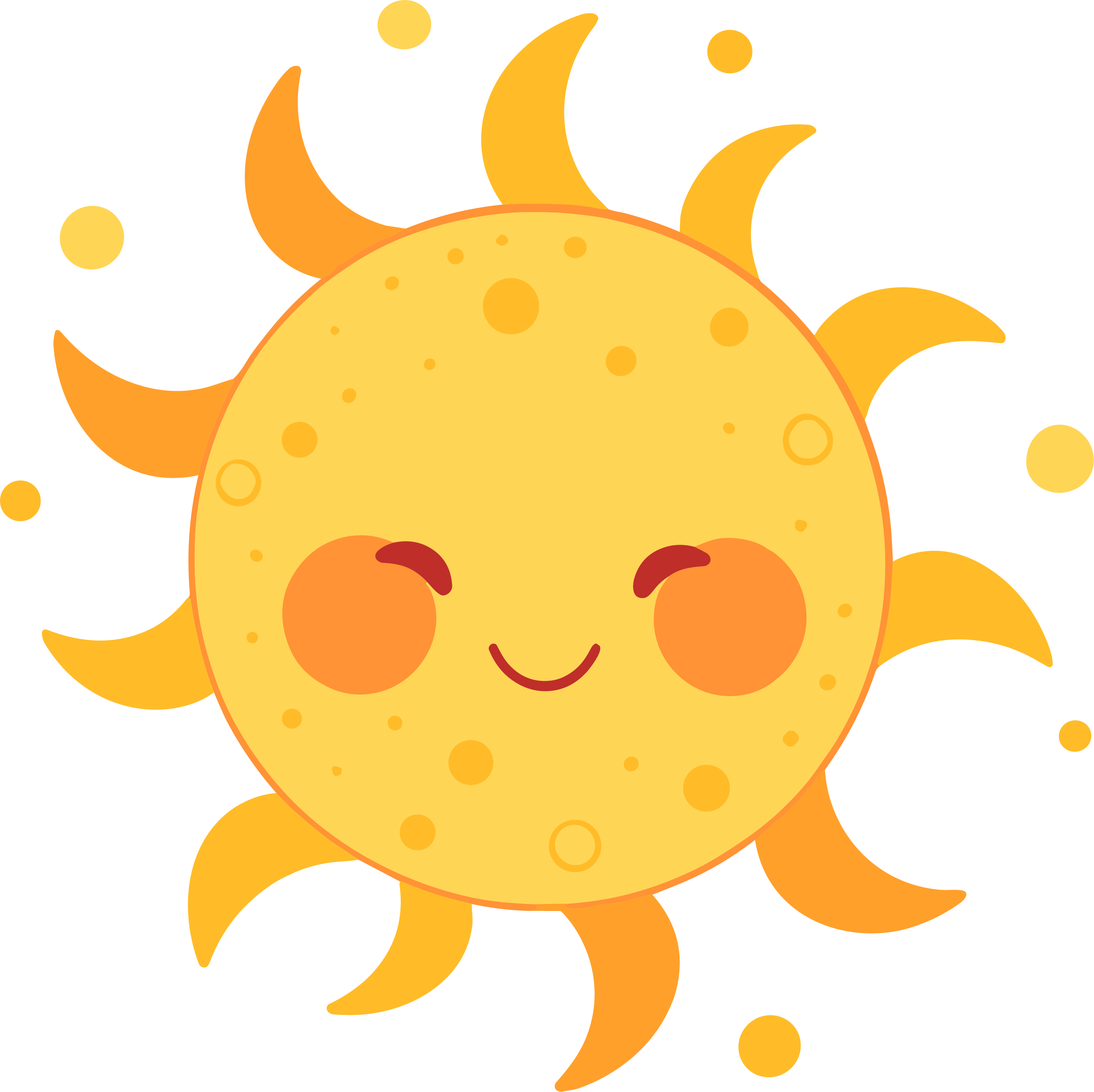 太阳卡通平面插图