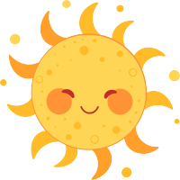太阳卡通平面插图